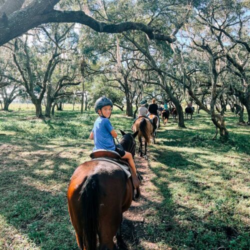 my son on a horseback ride at Westgate River Ranch