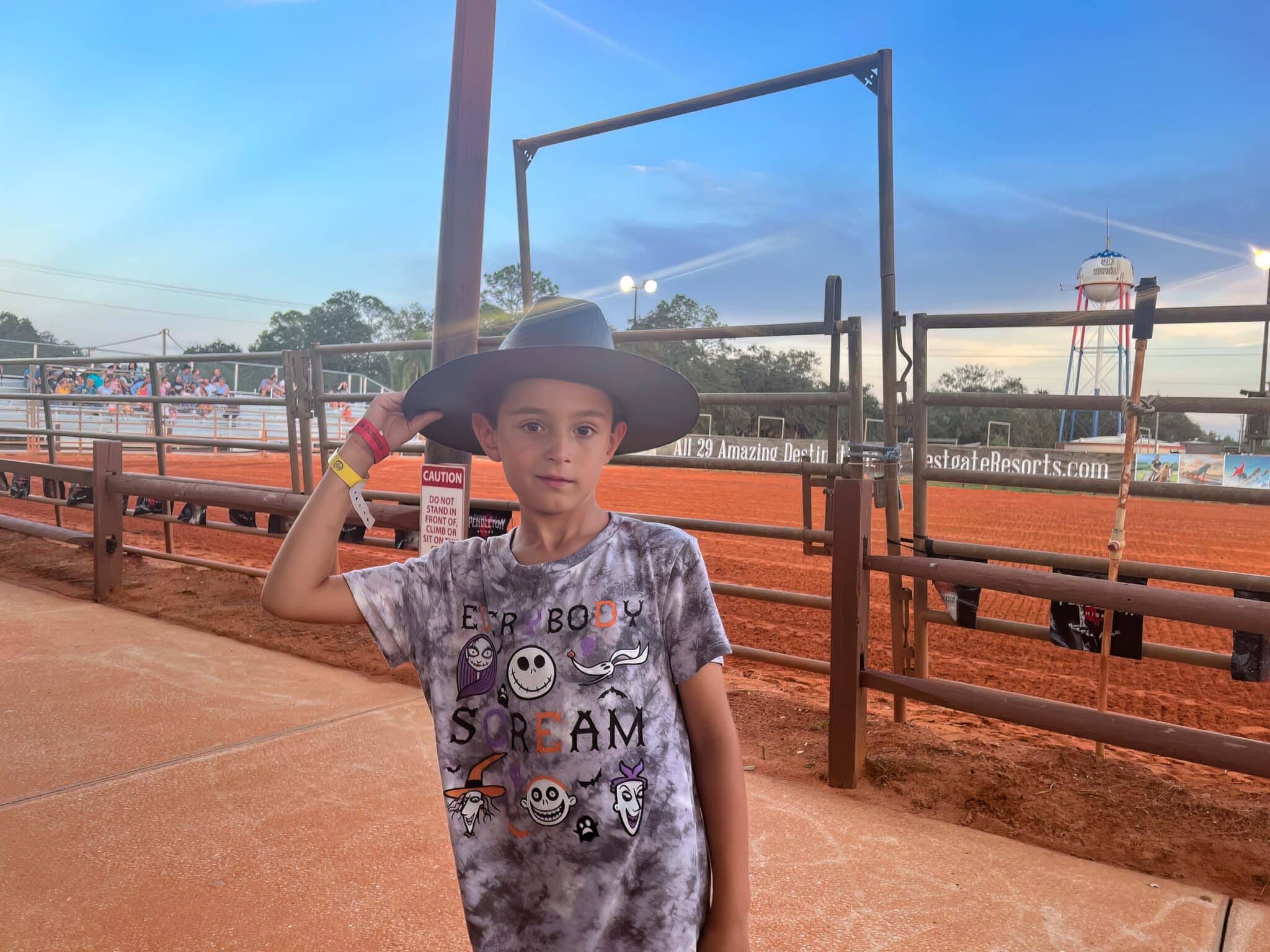 my son at the Westgate River Ranch Rodeo