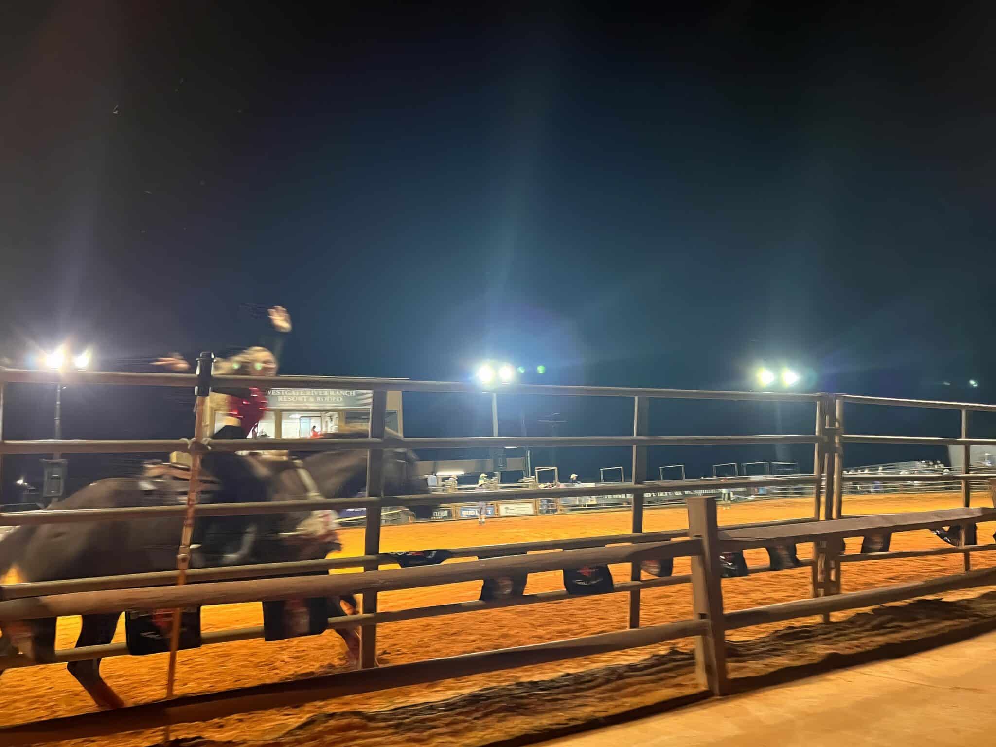 a stunt rider at Westgate River Ranch Rodeo