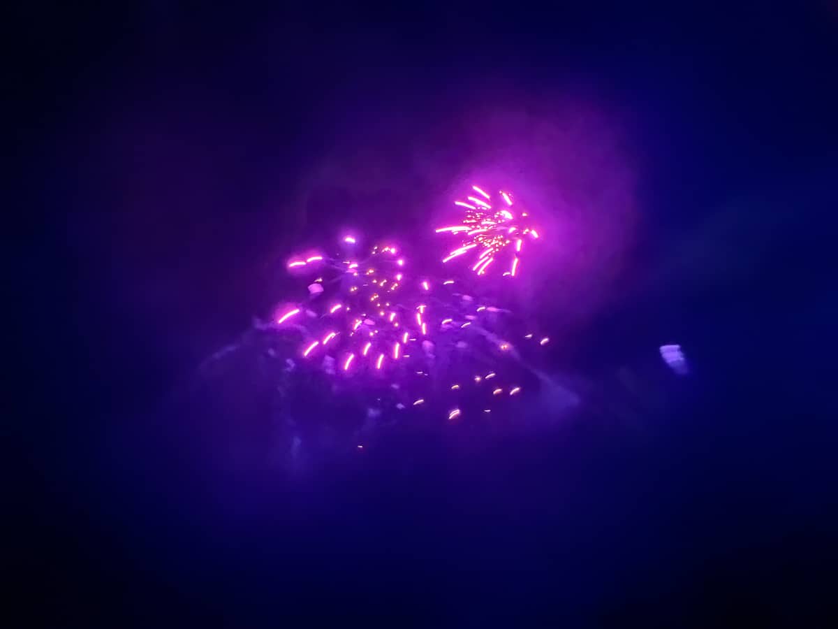 fireworks after the pirate party on the Disney Wish cruise ship