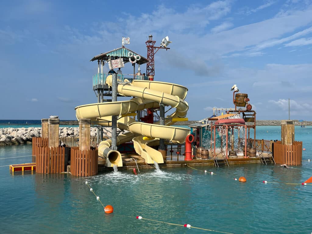 Pelican Plunge slides at Castaway Cay