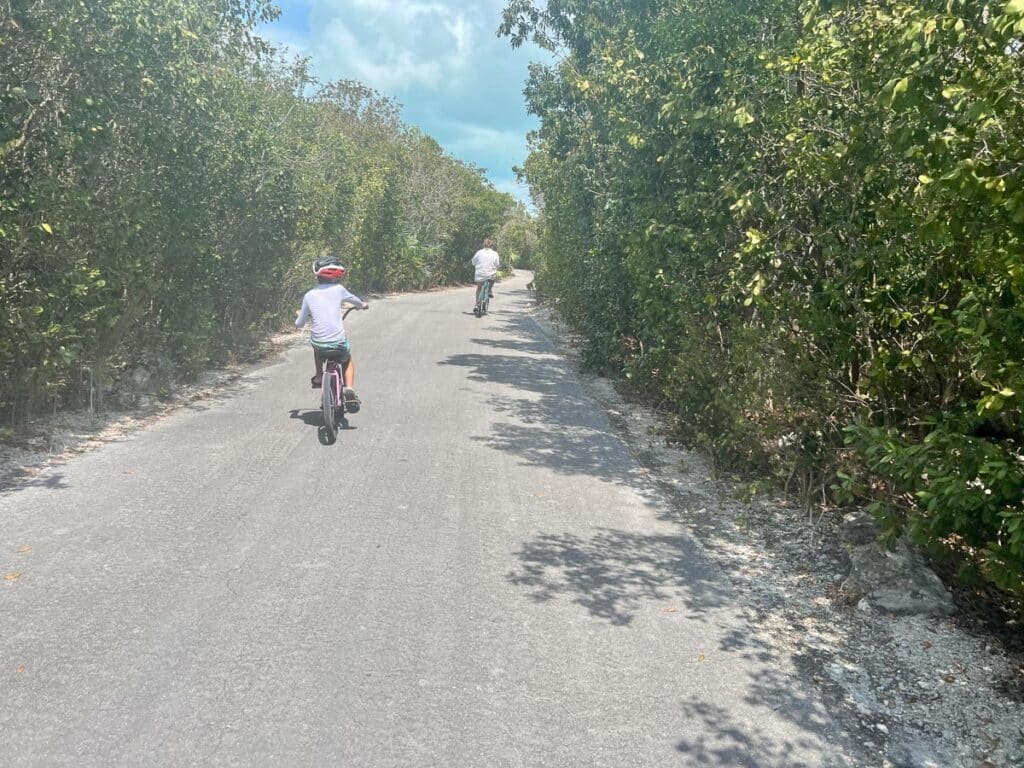 riding bikes on Castaway Cay