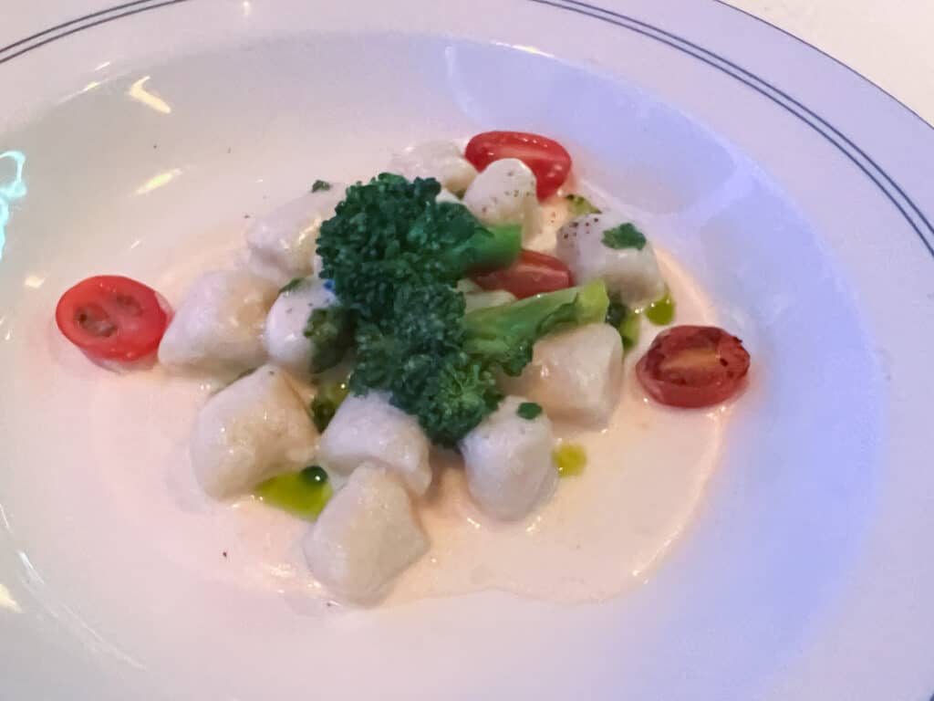 gnocchi at Marvel restaurant on Disney Wish