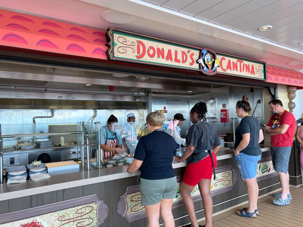 Donald's Cantina on the pool deck of Disney Wish