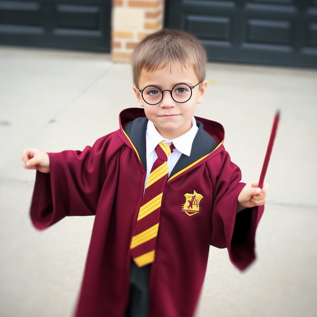 boy in a Harry potter costume
