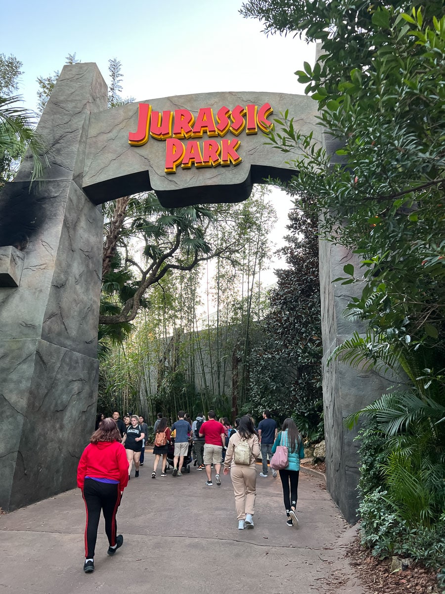 entering Jurassic Park at Islands of Adventure