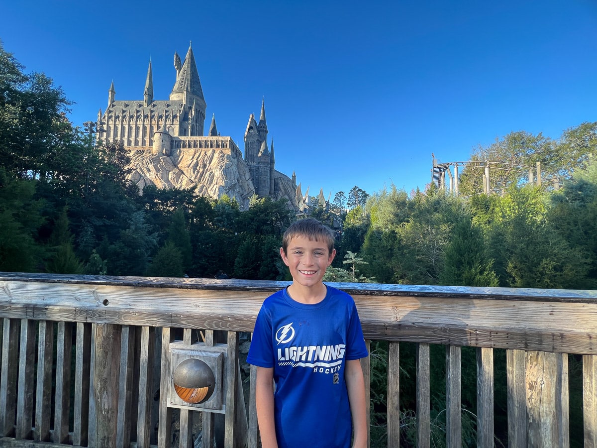 my son at Hogsmeade in Universal's Islands of Adventure