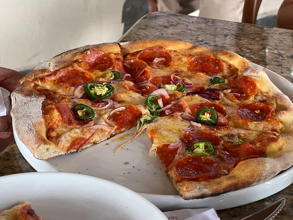 pizza at Nari Pizza in Tamarindo, Costa Rica