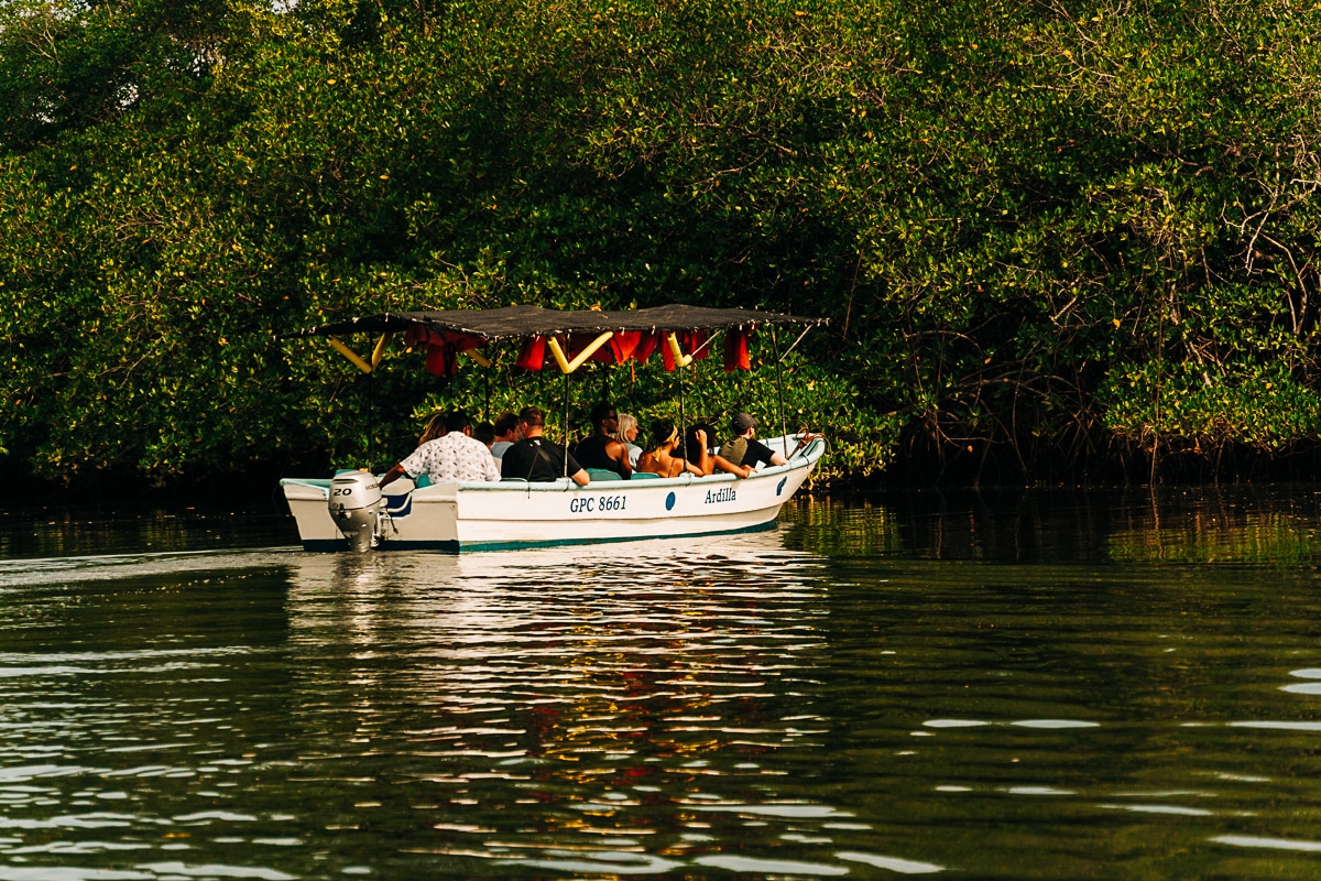 boat in the estuary in Tamarindo