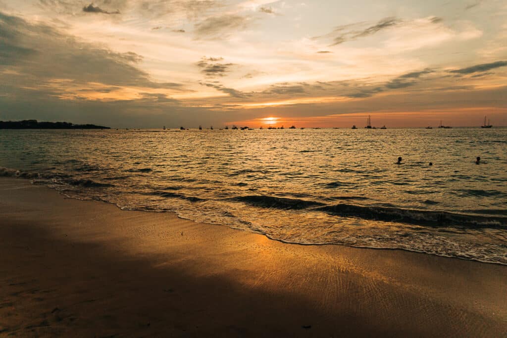 Sunset over the beach in Tamarindo, Costa Rica