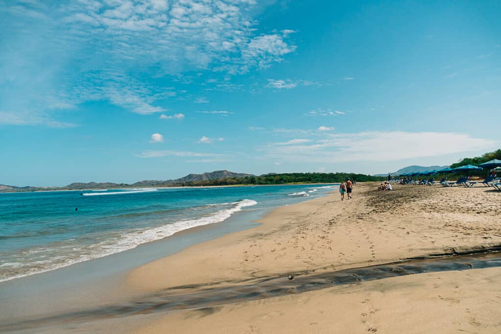 Open beach area at Playa Tamarindo in Costa Rica