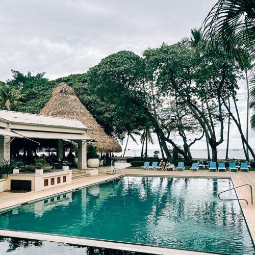 pool area at Tamarindo Diria Beach Resort in Costa Rica