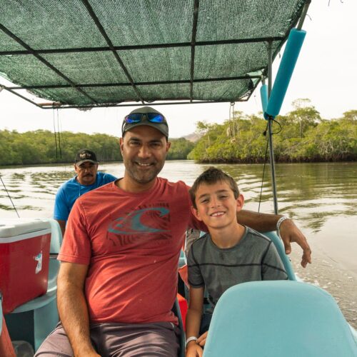 my family on a Tamarindo Estuary boat tour