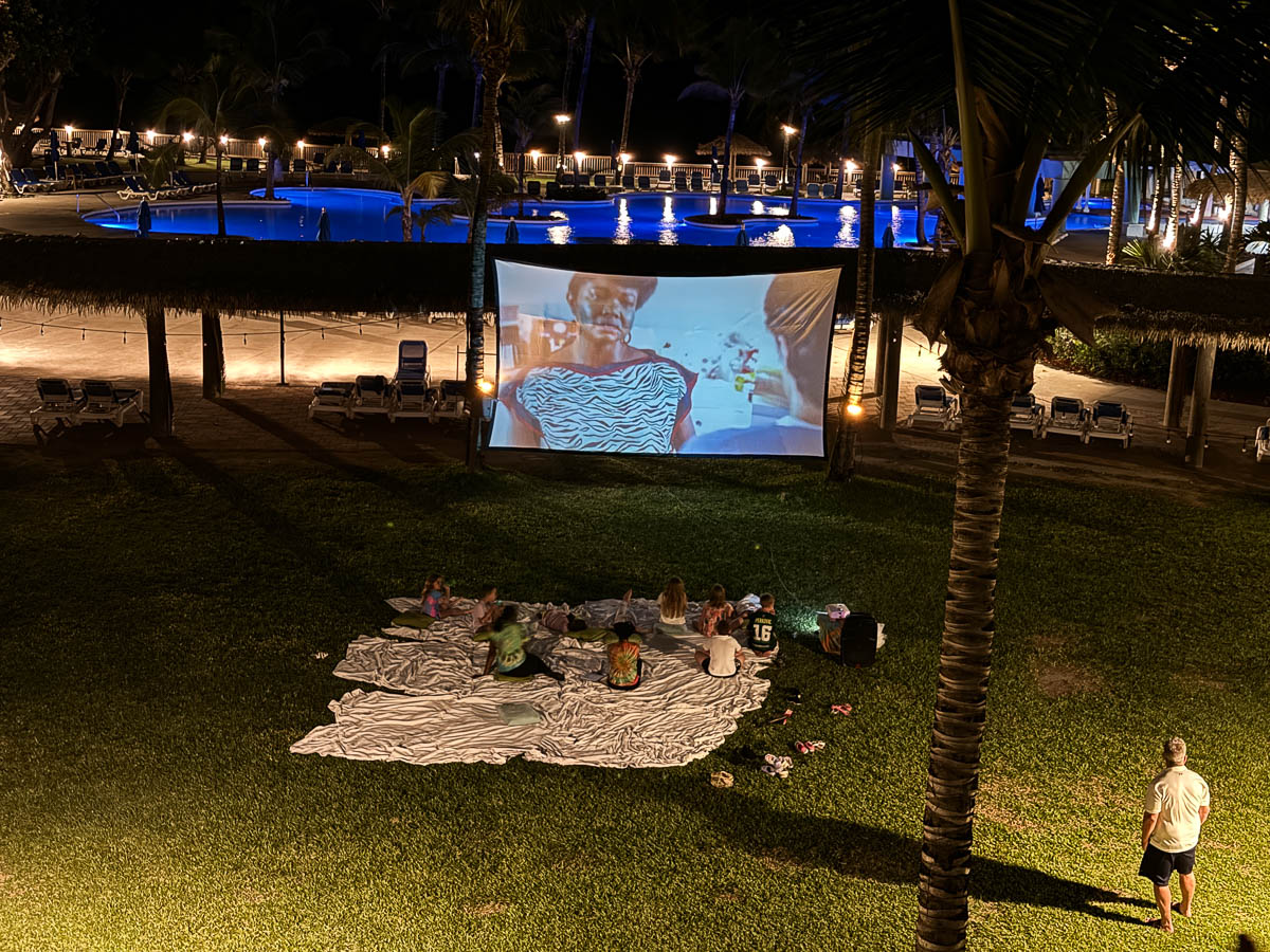 movie on the lawn at Coconut Bay
