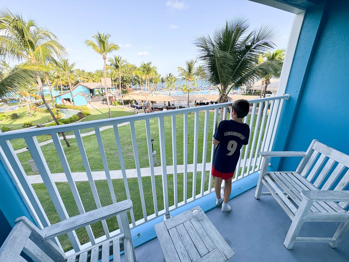 balcony in our room at Coconut Bay Beach Resort