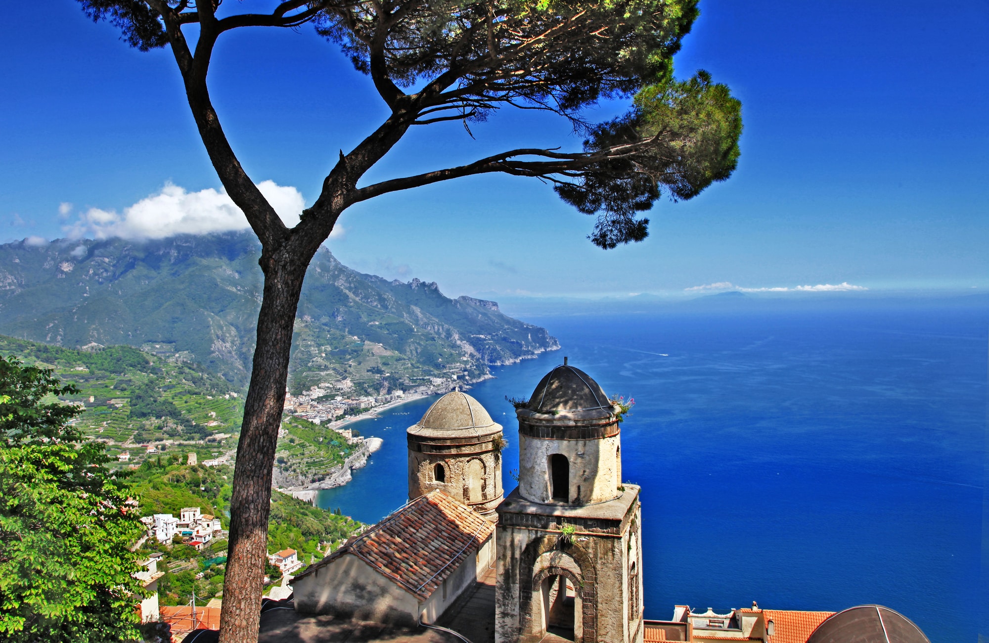 view of Amalfi Coast from Ravello