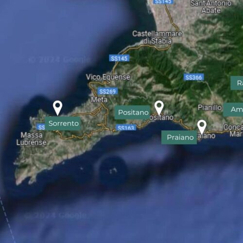 map of amalfi coast towns