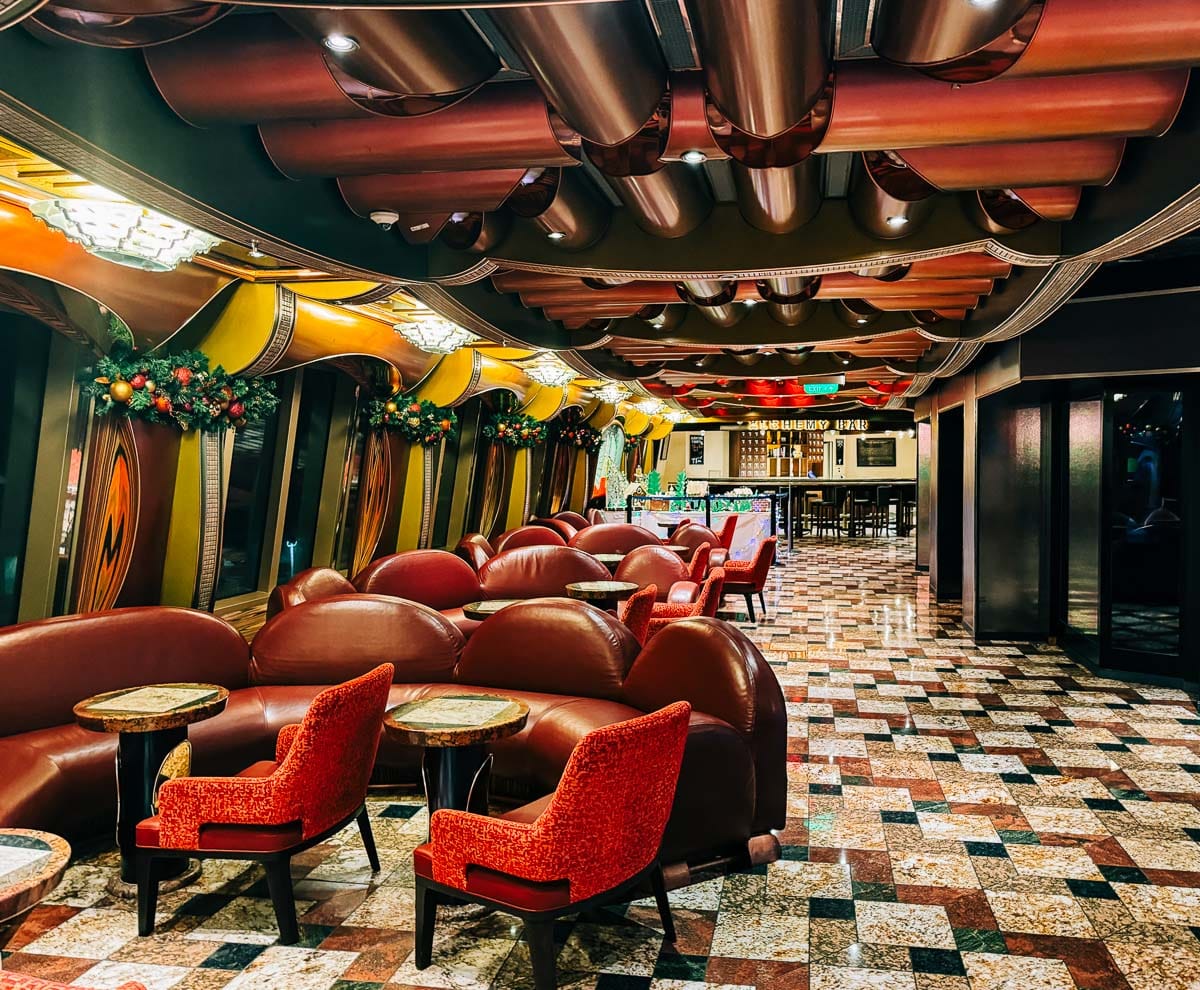 a lounge area on Carnival Freedom