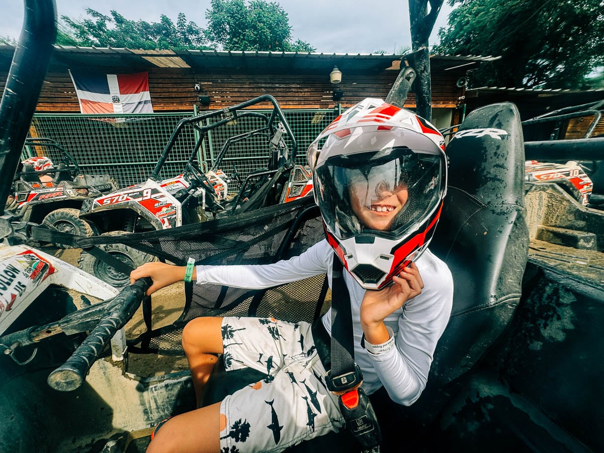 my son in the ATV