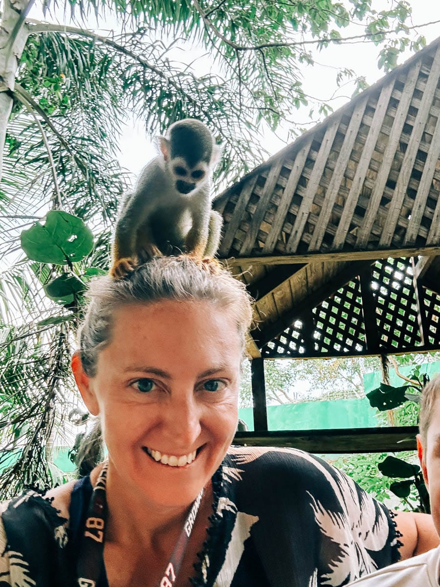me with a monkey on my head