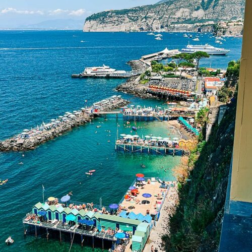 view from the balcony in our room at Imperial Hotel Tramontano