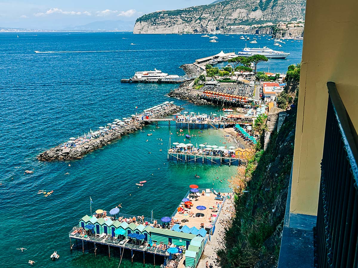 view from the balcony in our room at Imperial Hotel Tramontano