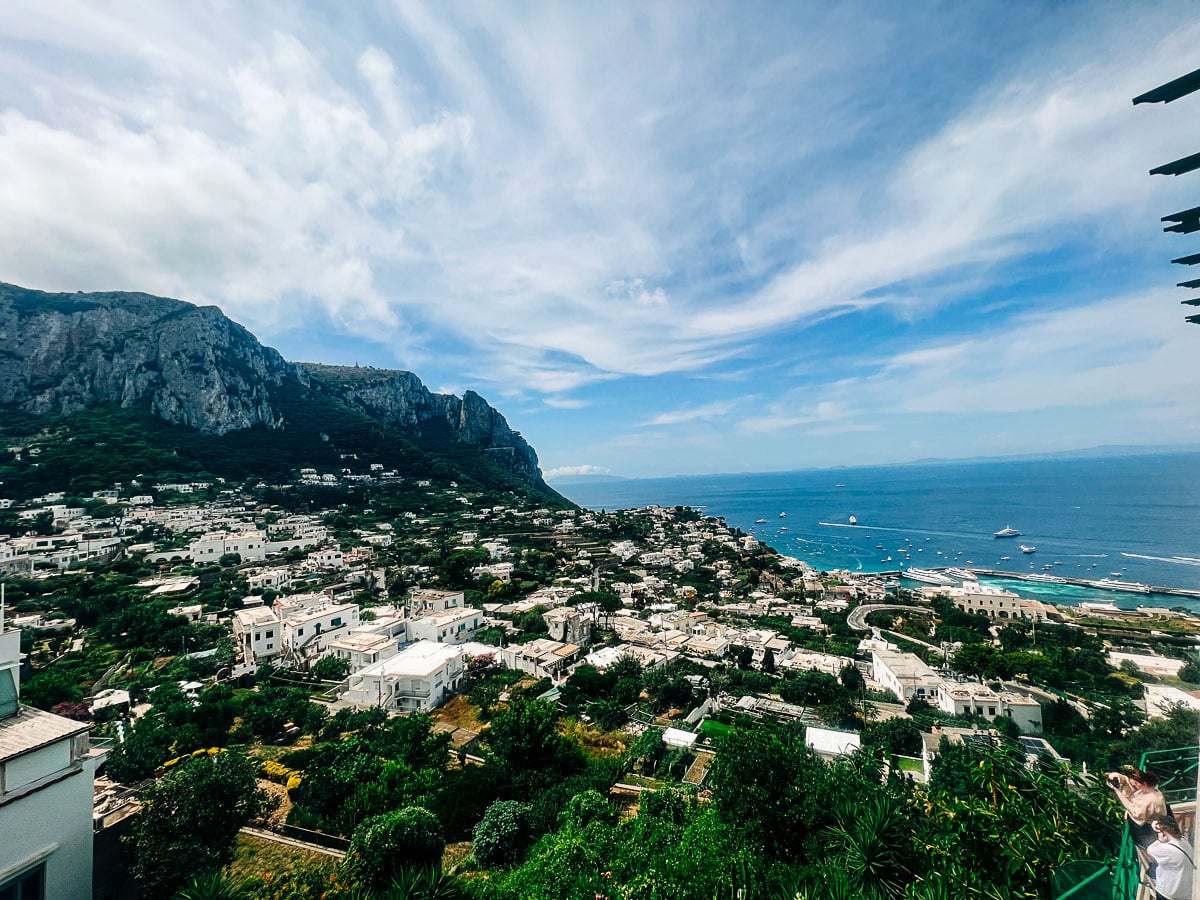 view of Capri island from above