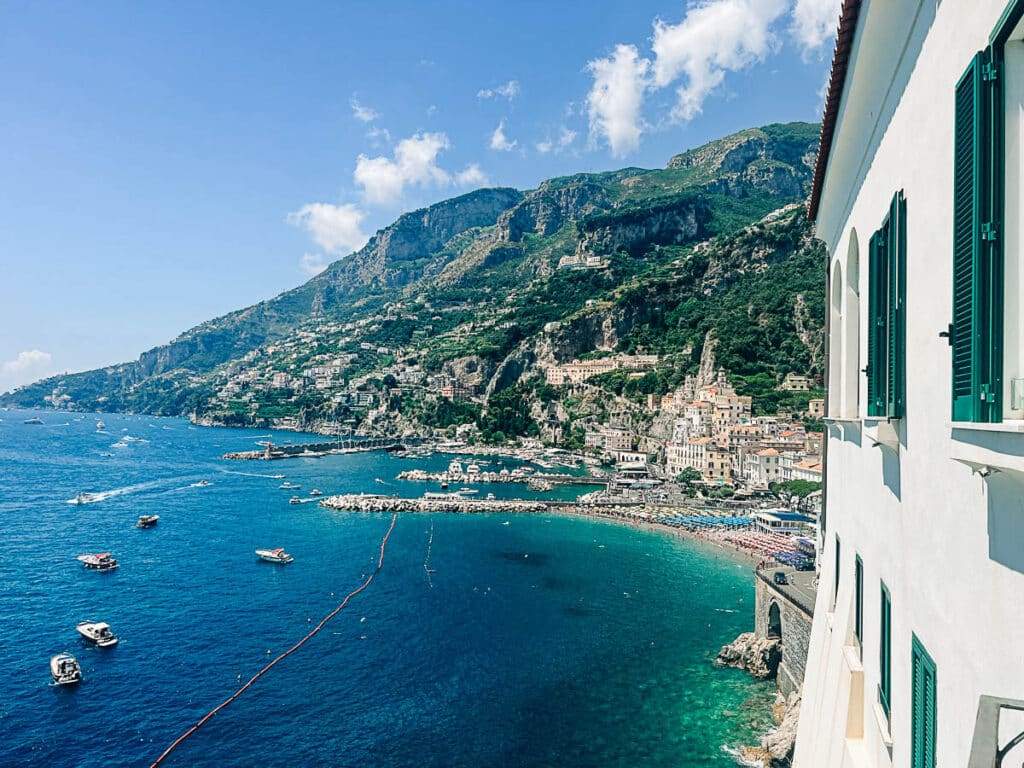 view of Amalfi from Luna Convento
