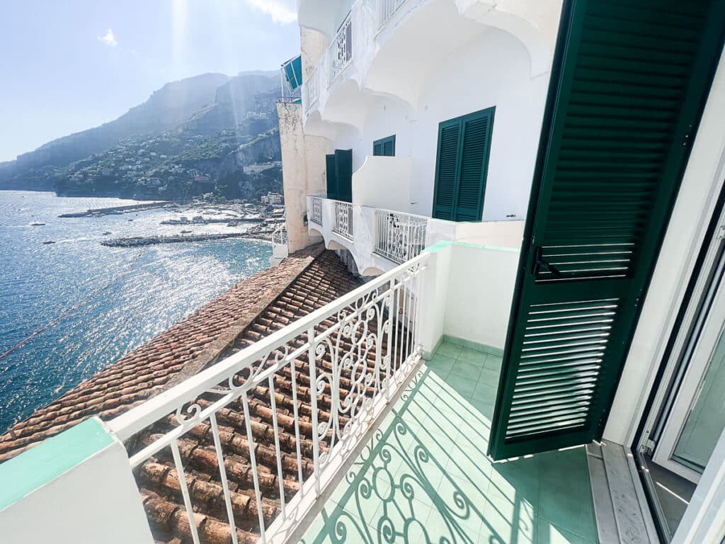 one of our two balconies at at Hotel Luna Convento in Amalfi