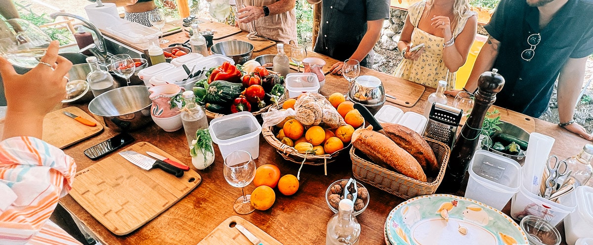 table full of fresh ingredients