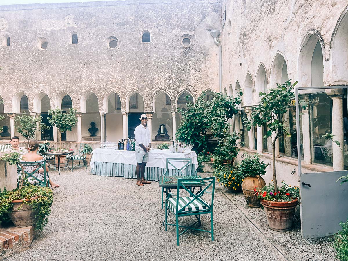 the cloister area at Hotel Luna Convento in Amalfi