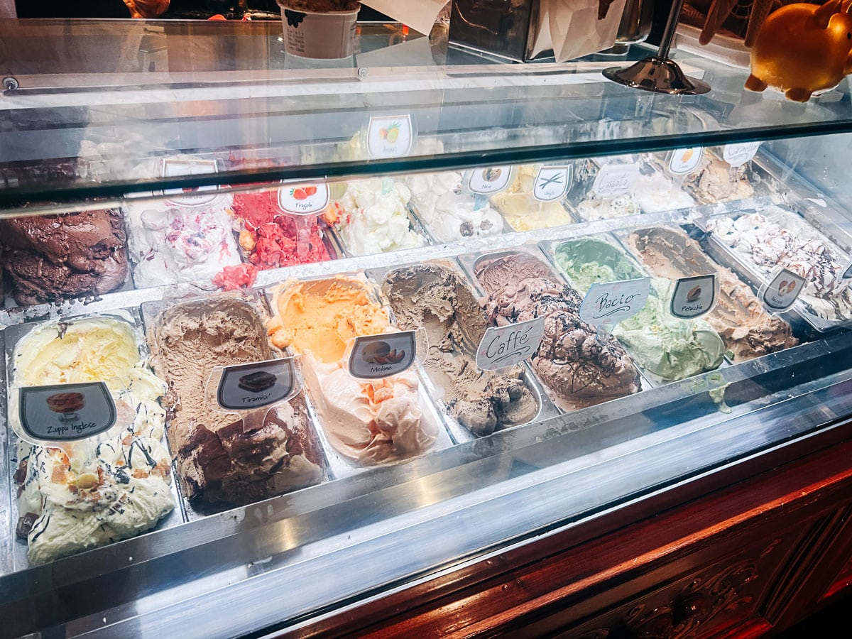 colorful gelato in a gelateria