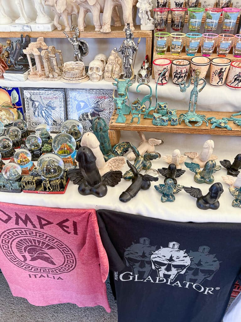 gift shop with funny flying phalluses in pompeii