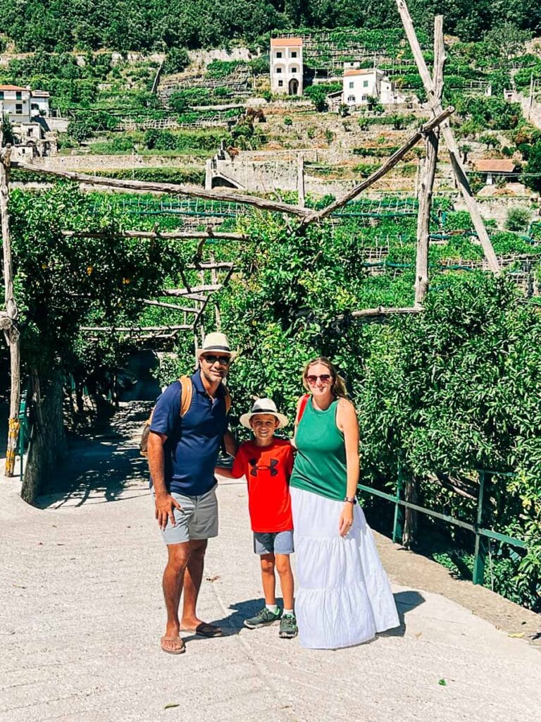 all of us at the lemon farm in Amalfi