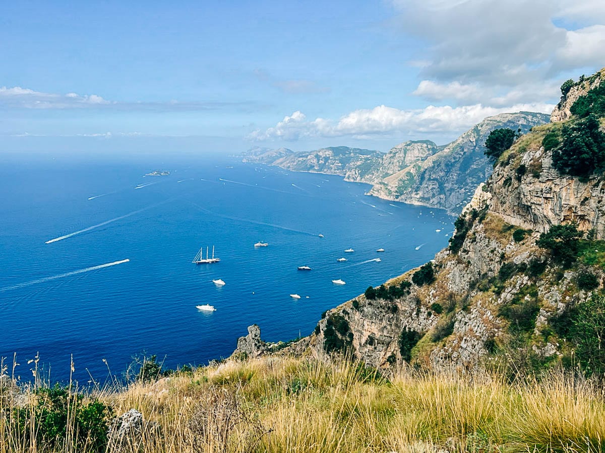 view of the Amalfi Coast from the Path of the Gods