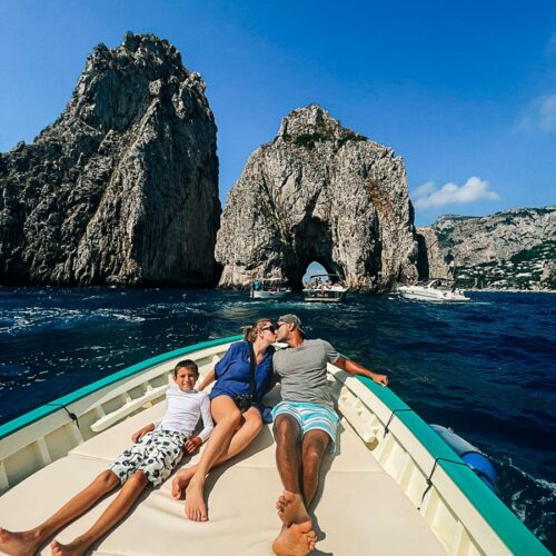 our family on our boat tour in Capri