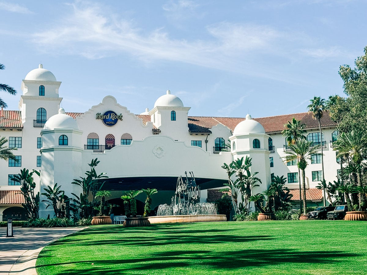 entrance to the Hard Rock Universal hotel