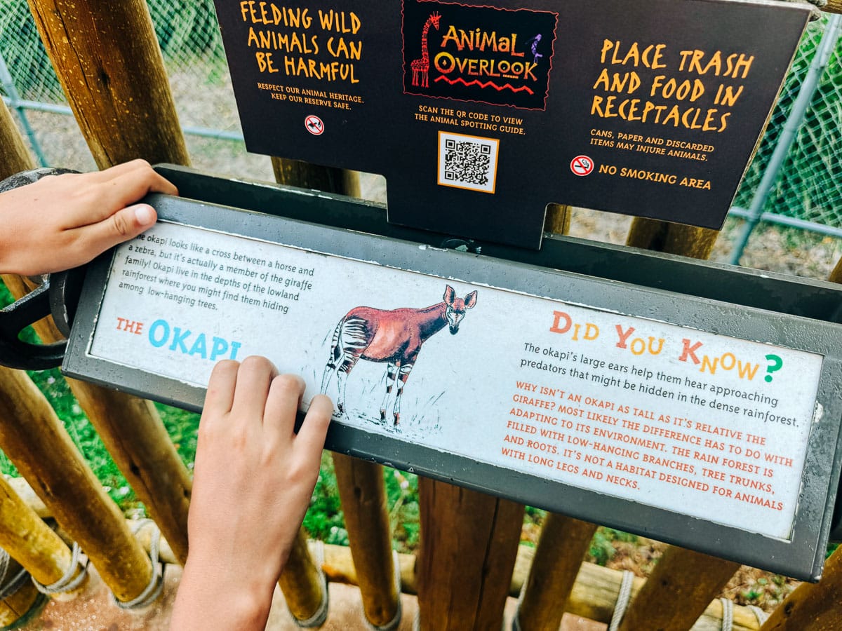 informational signs by the savanna