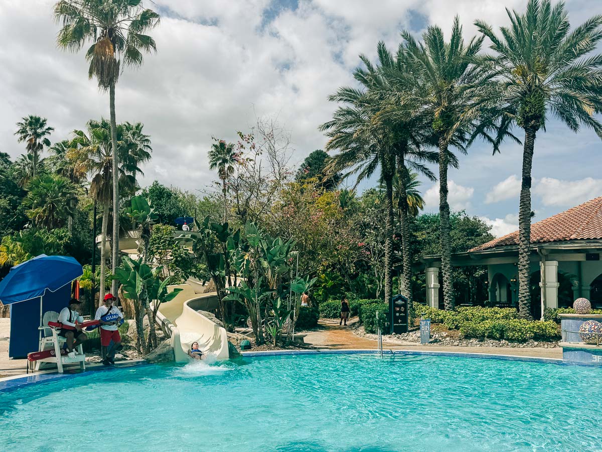 slide at the pool at Hard Rock Hotel in Orlando