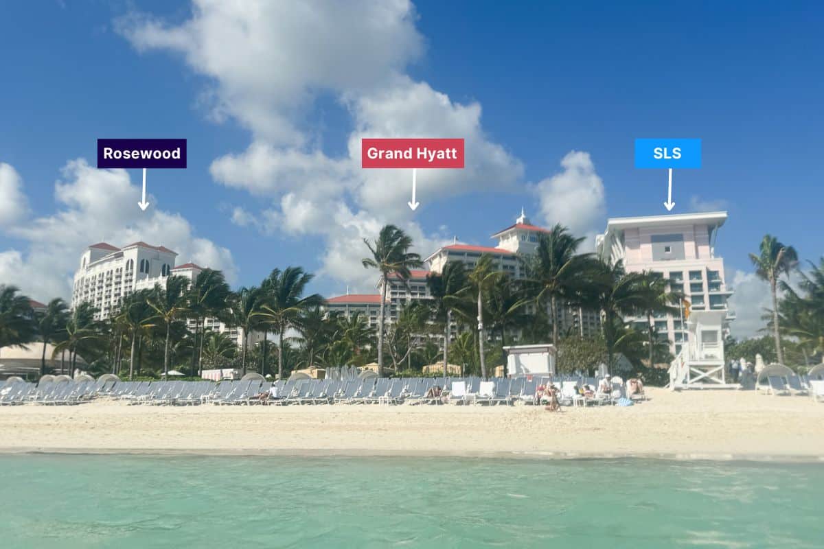 the three Baha Mar hotels in Nassau - Grand Hyatt, SLS, and Rosewood