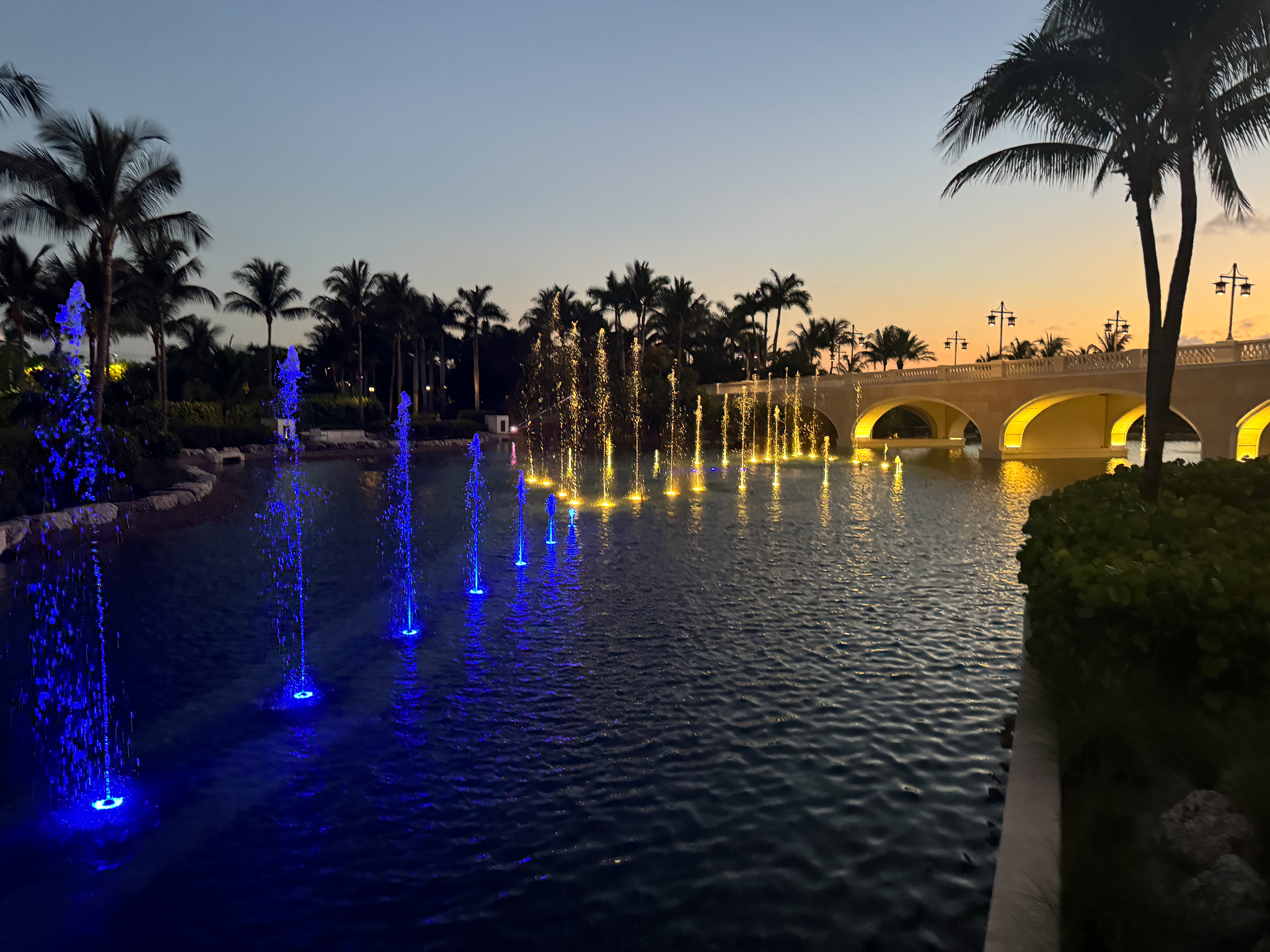 fountain light show at Baha Mar