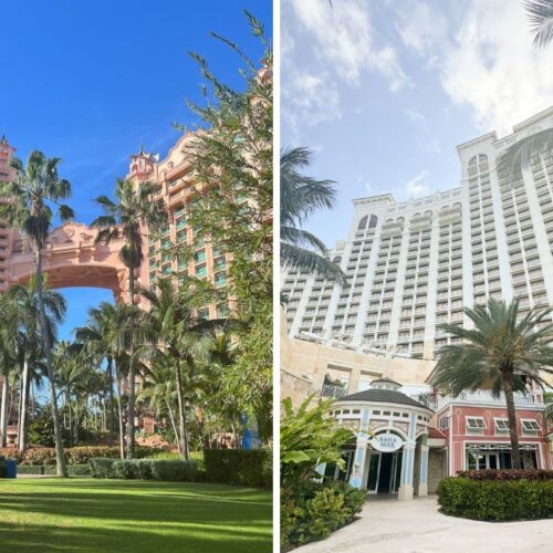 side by side pictures of Baha Mar and Atlantis