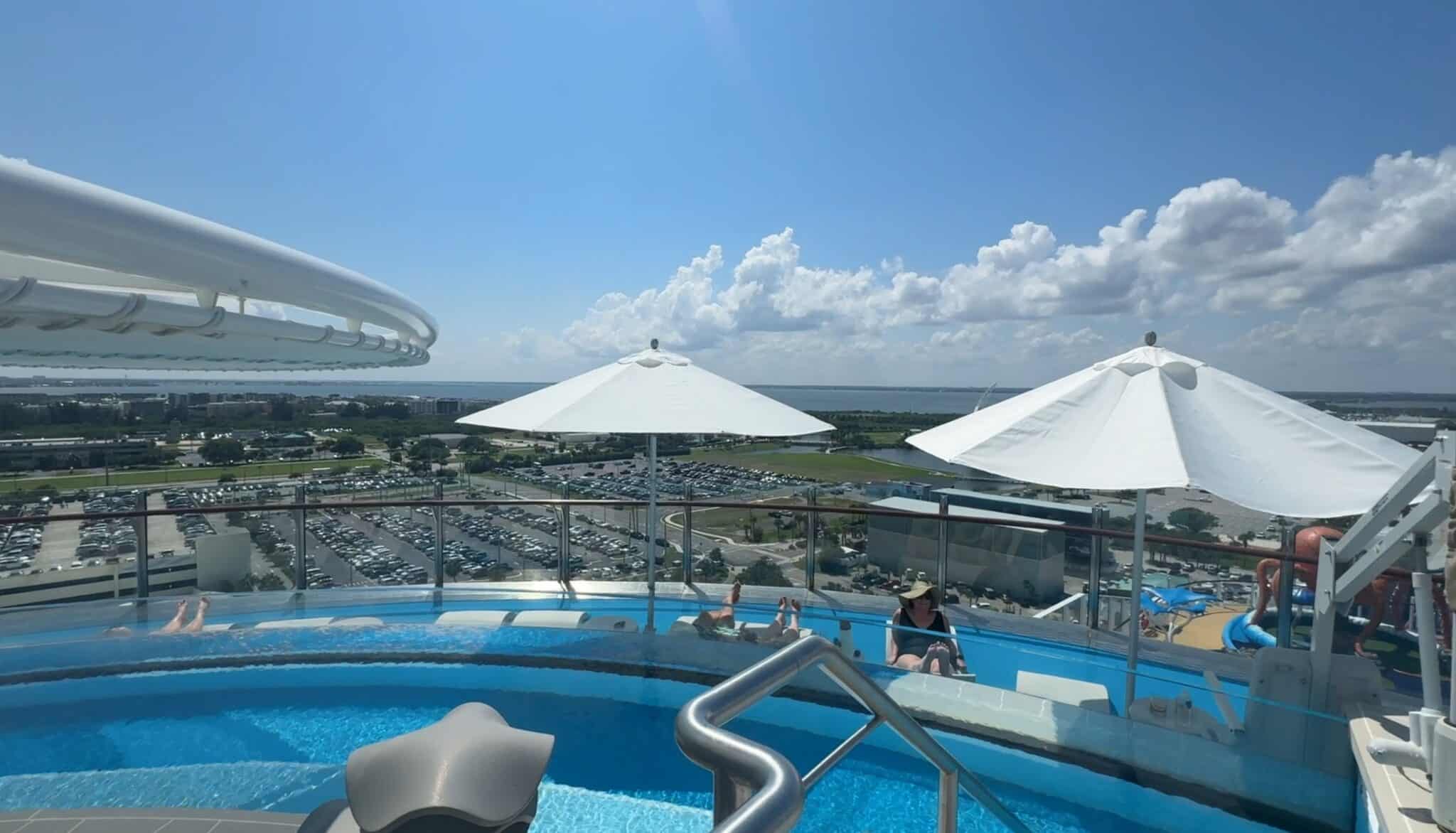 the pool on the suite sun deck on Utopia of the Seas