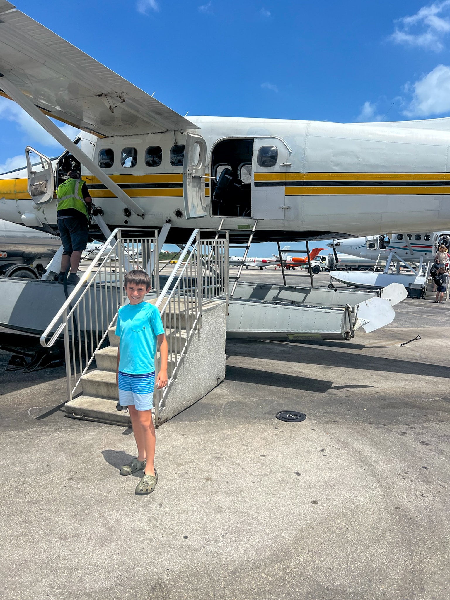 boarding the sea plane for Dry Tortugas