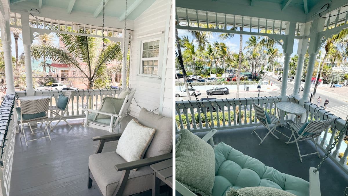 the private porch on Duval Suite at Southernmost Point Guest House