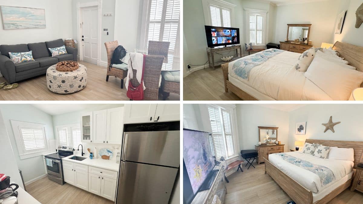 interior pictures of room 5 Duval Suite at Southernmost Point Guest House