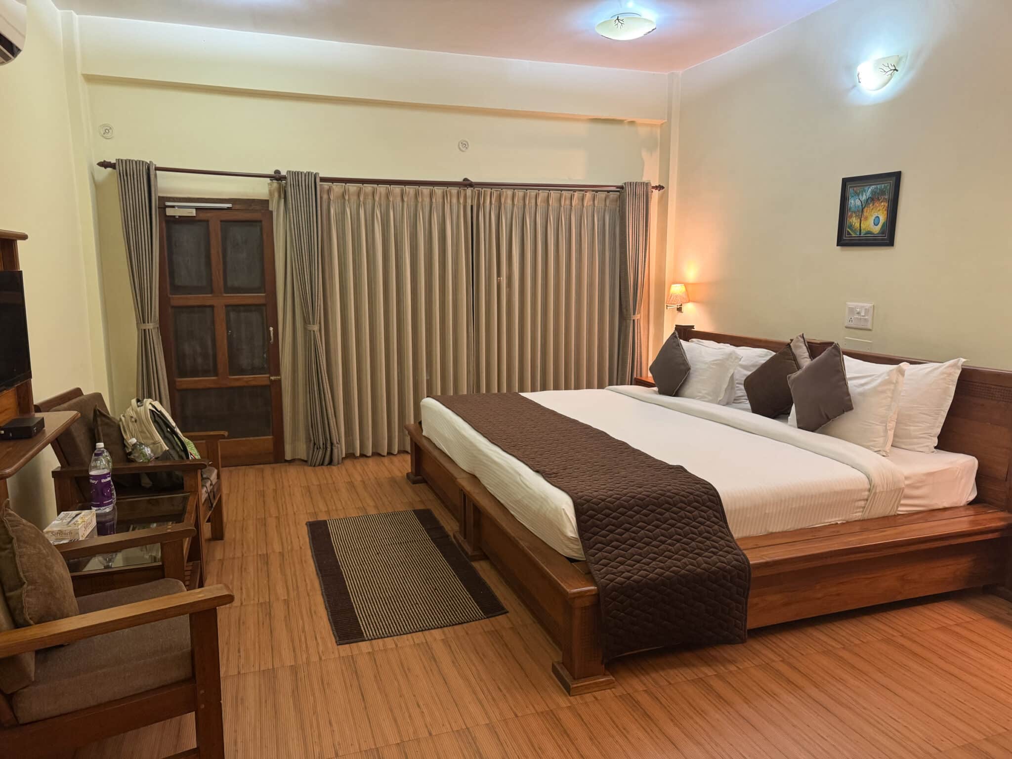 our room at Hotel Borgos in Kaziranga National Park, India