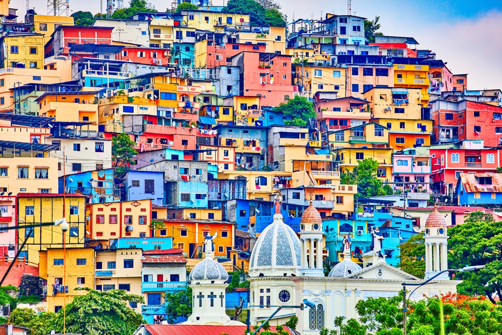 colorful houses Las Penas Guayaquil Ecuador landmark Colorful houses of Las Penas