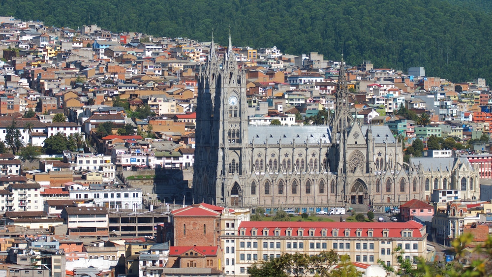 The Basilica of the National Vow-Basílica del Voto Nacional Basílica del Voto Nacional in the historic center of Quito is famous as the largest neo-Gothic basilica in the Americas