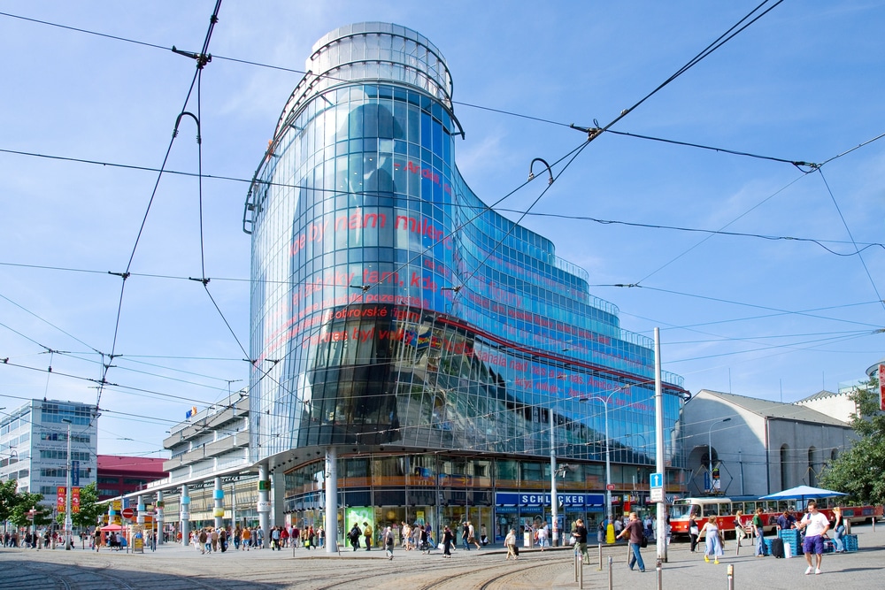 modern shopping centers and offices in Andel Smichov district